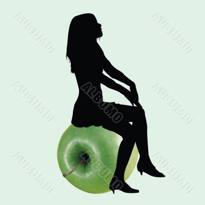 Girl and apple