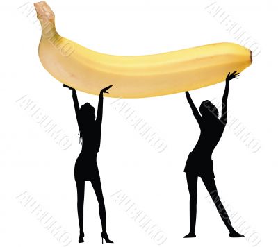 Girls and banana