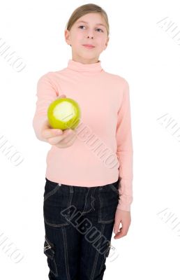 Girl and apple