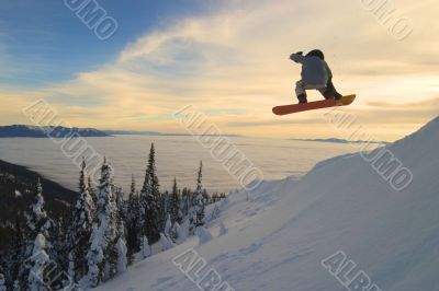 Snowboarder Midair