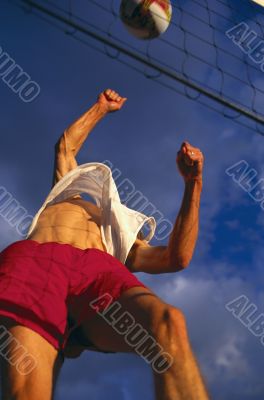 Man Spiking the Ball