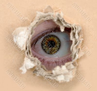 Eye look out from hole