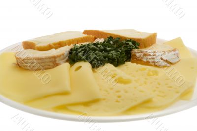 Cheese board, cheese as sliced cold meat