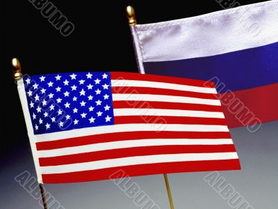 American and Russian Flags