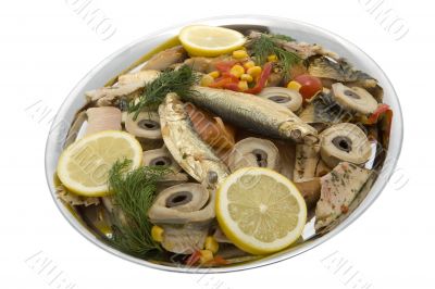 Fish plate with smoked fish