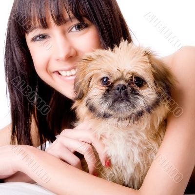 happy with her new dog