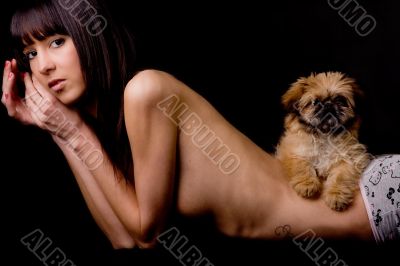 Glamourgirl with puppy