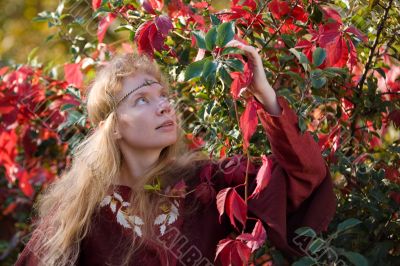 The elf in the autumn forest