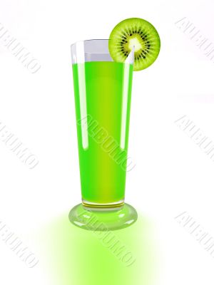 Glass with kiwi juice
