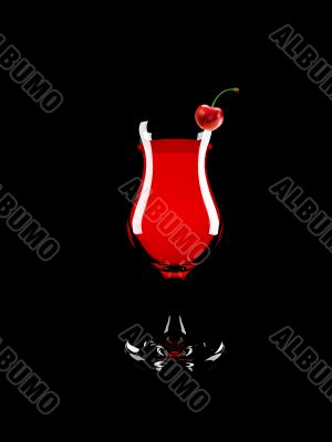 Glass with cherry juice