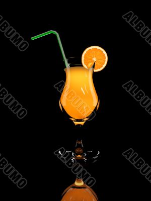 Glass with orange juice