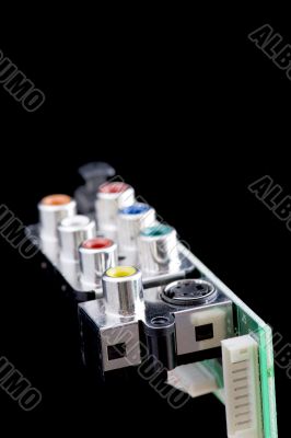 Computer plate on black macro