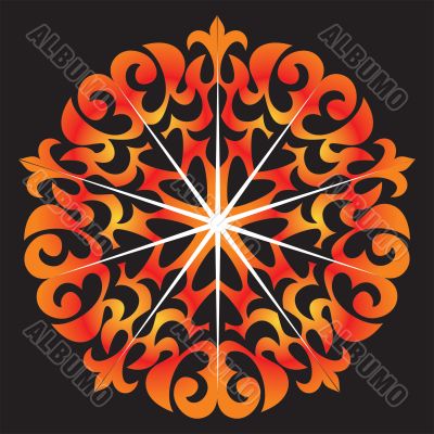 Orange snowflake 3