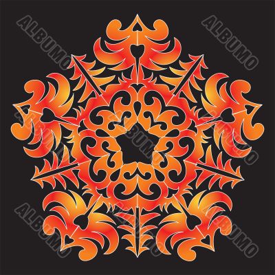 Orange snowflake 4
