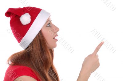 girl pointing on someting