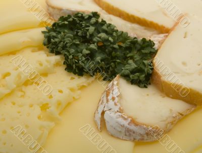 Cheese board, cheese as sliced cold meat
