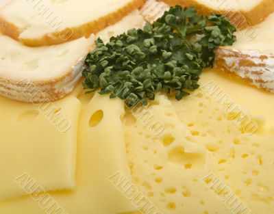 Cheese board, cheese as sliced cold meat
