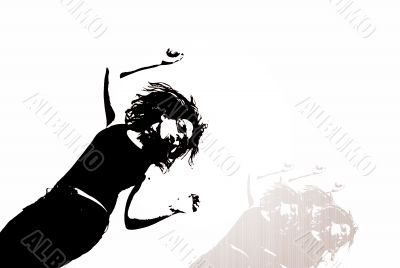 Happy woman - isolated on white