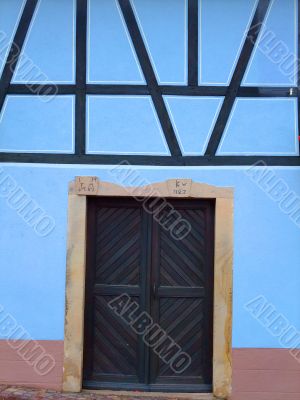 Half-timbered wall of a typical house in Alsace