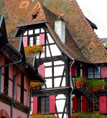 Traditional half-timbered architecture in Alsace