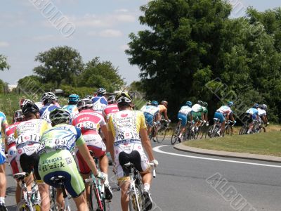 Cyclist round a roundabout