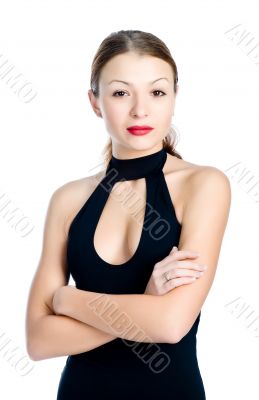 Woman on a white background