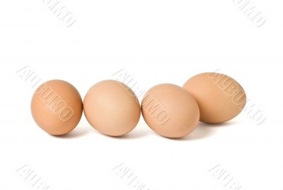 Four brown eggs