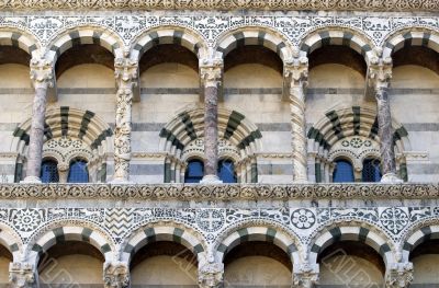 Lucca (Tuscany) - Detail of the Cathedral facade