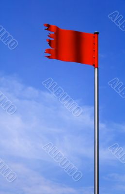 Metal red flag