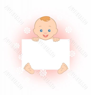 Happy baby with clipboard