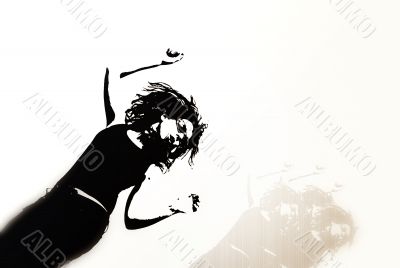 Happy woman - isolated on white