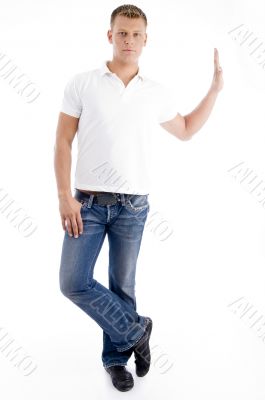 stylish standing pose of man