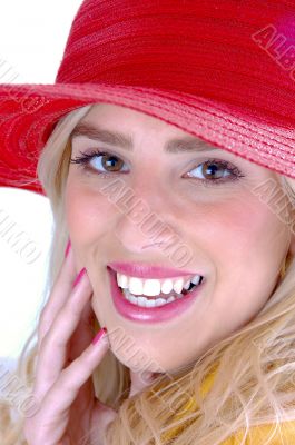 close view of smiling model