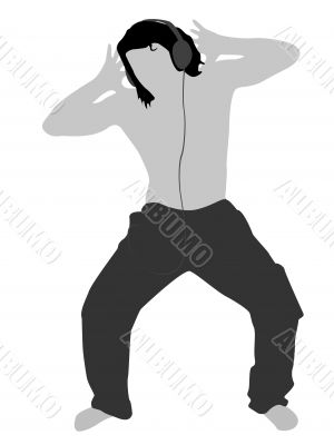 posing man with headset