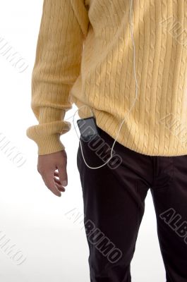 close view of ipod in pocket