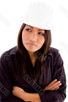young female architect with crossed arms