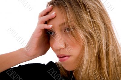 portrait of stressed young woman
