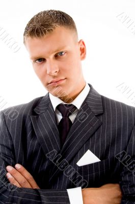 businessman with folded hands