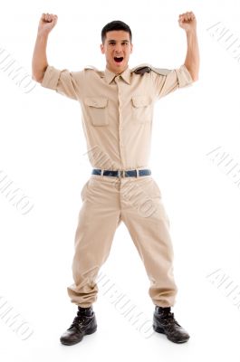 happy young soldier