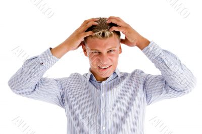 tense american man