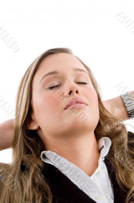 portrait of woman taking rest