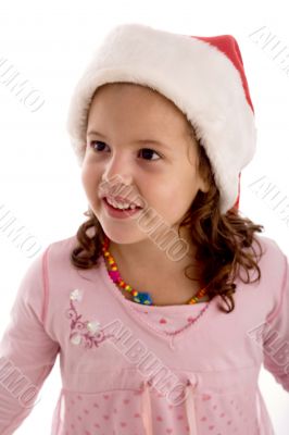 smiling girl with christmas hat