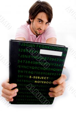 close up view of student`s book
