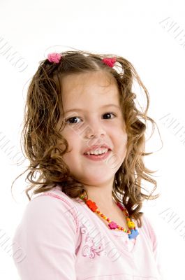 smiling small girl posing