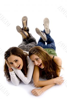 smiling friends having good time