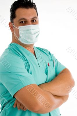 male doctor posing with face mask
