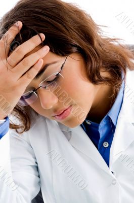 portrait of stressed doctor