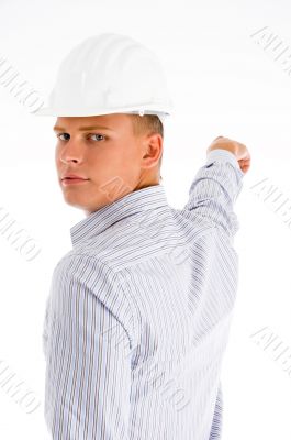 architect pointing