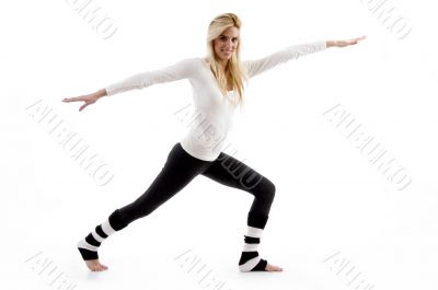 front view of female doing fitness exercise