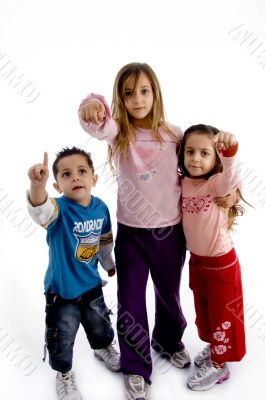pointing sweet little children